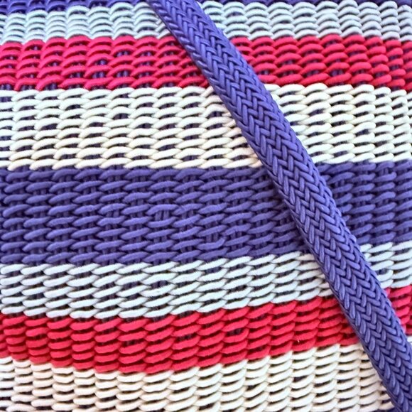 Stone Mountain Woven Crossbody Bag Americana Patriotic USA Coastal Summer Purse - Picture 8 of 16